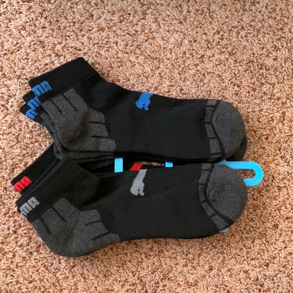 Puma Black and Gray Ankle Socks